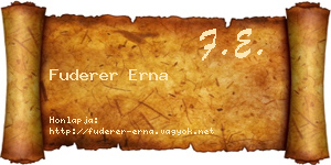 Fuderer Erna névjegykártya